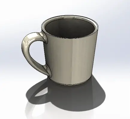 Simple Coffee Cup in SolidWorks CAD Tool
