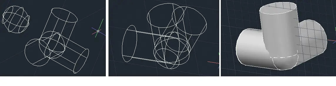 How to Draw a 3 Directions 90 degree joint in AutoCAD