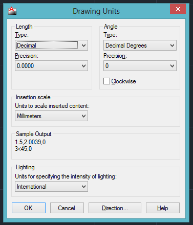 units on autoCAD units