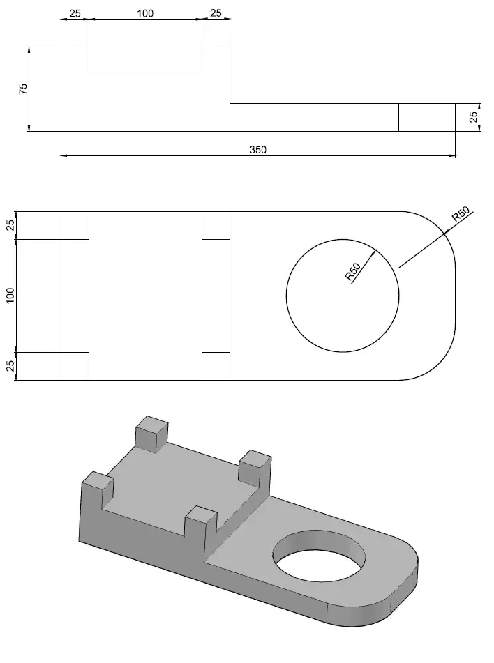 AutoCAD_3D_Exercise_14 practice drawings for beginners | Autocad isometric  drawing, Autocad, Autocad training