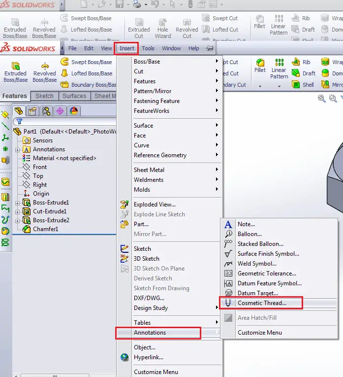 How to Make Threads in SolidWorks