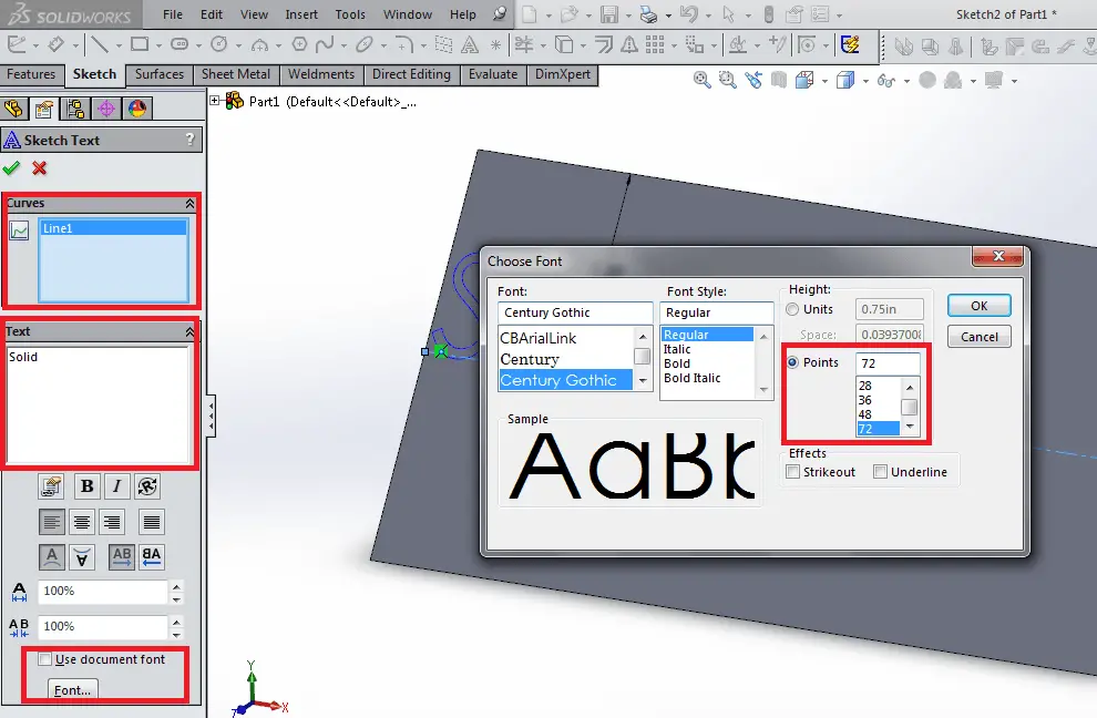 How To Engrave Or Emboss Text On A Part In Solidworks