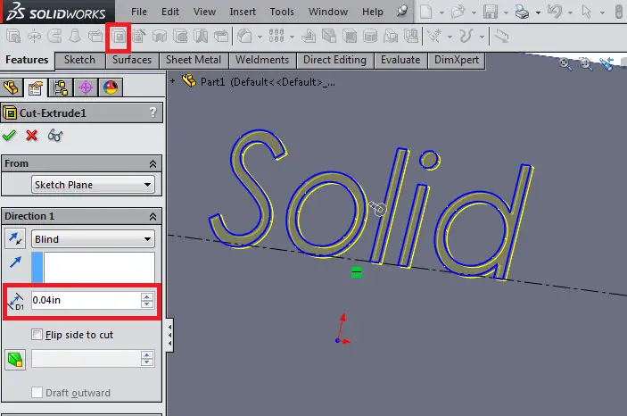 How To Engrave Or Emboss Text On A Part In Solidworks