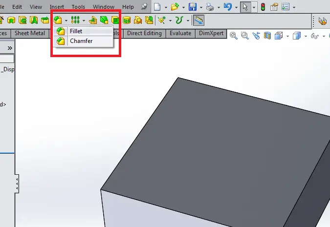 Fillet for rounded edges when designing plastic part mold
