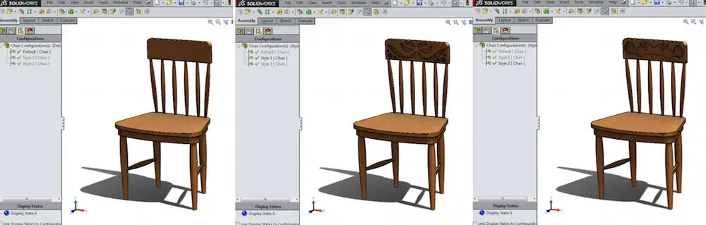 final chair with rail in this solidworks configuration tutorial