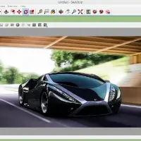 Thea - Motion blur algorithms at work behind the vehicle as well as inside the rims of the vehicle.