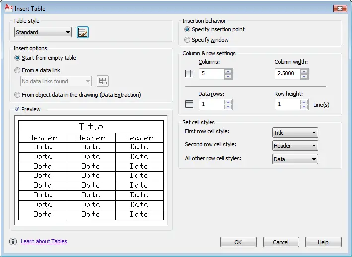 Inserting started. C# AUTOCAD Table таблица. Insert Table. Box таблица. Insert function dialog Box.